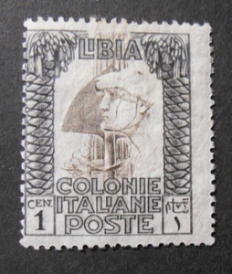 ITALIA,ITALY Colonie LIBIA 1924" Serie Pittorica " 1c. nero e Bruno MH* ss.44 - Picture 1 of 2