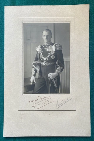 Antique Royal Navy Vandyk Photo Signed ADC King Edward VIII Admiral Sir Halsey Cover