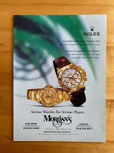 1998 Vintage Print Ad Rolex Daytona Cosmograph Lady Yacht 8"x11" - Picture 1 of 1
