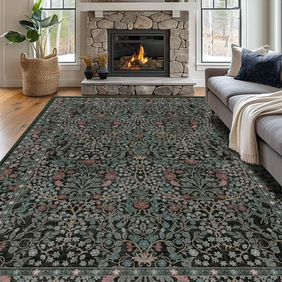 8X10 Washable Area Rugs for Living Room, Stain Resistant Vintage Rugs for Dining - Image 1 of 4