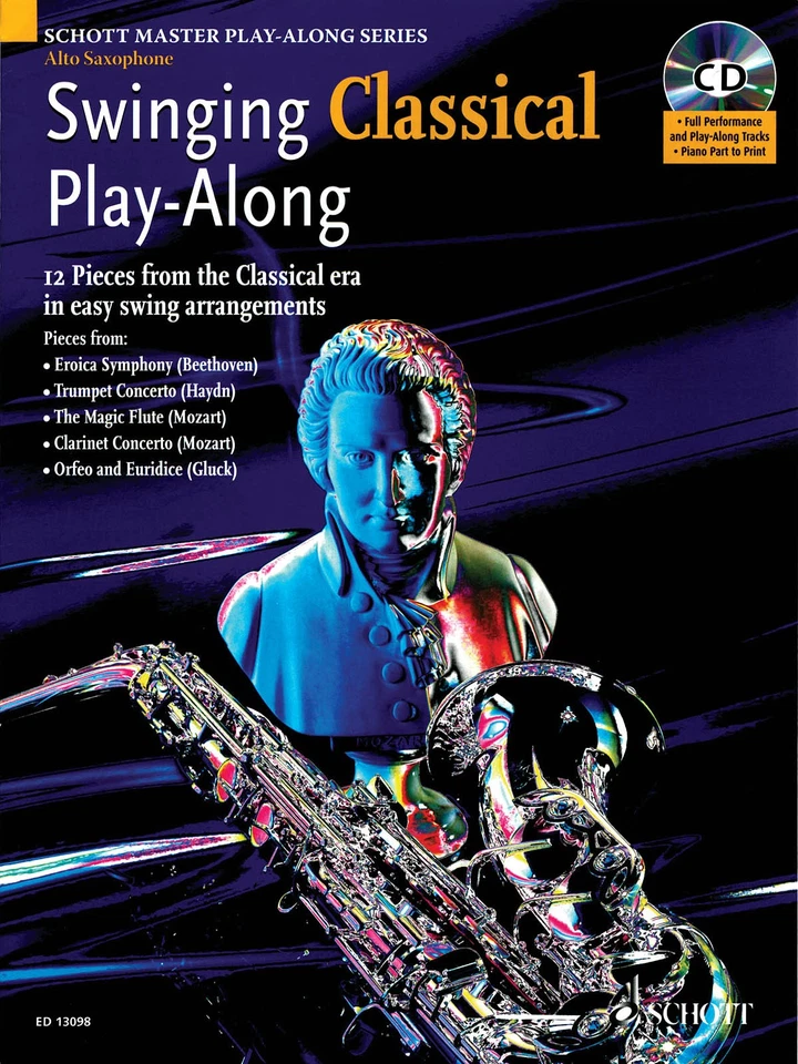 Swinging Classical Play-Along for Alto Sax Solo Swing Sheet Music Book CD - Image 1 of 1
