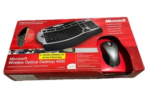 Microsoft Wireless Optical Desktop 4000 Wireless Keyboard and Mouse Sealed NIB - Picture 1 of 4