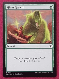Magic The Gathering FOUNDATIONS GIANT GROWTH green card MTG - Picture 1 of 2