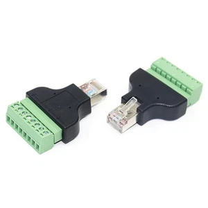 Borne à vis 8 broches pour connecteur adaptateur RJ45 pour transfert de signal fiable - Photo 1/7