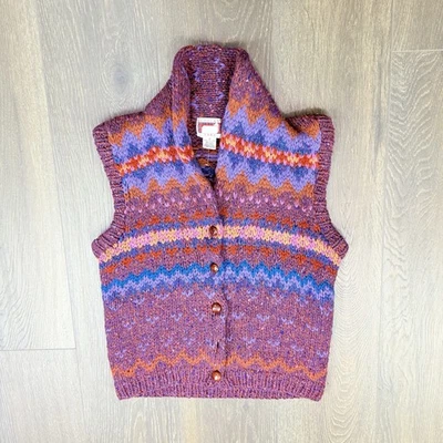 VTG Scotland Yard Women 36 Cottagecore 100% English Wool Sweater Vest Granny - Image 1 of 4