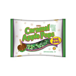 Caramel Apple Pops - Individually Wrapped Caramel Covered Green Apple Candy Loll - Picture 1 of 12