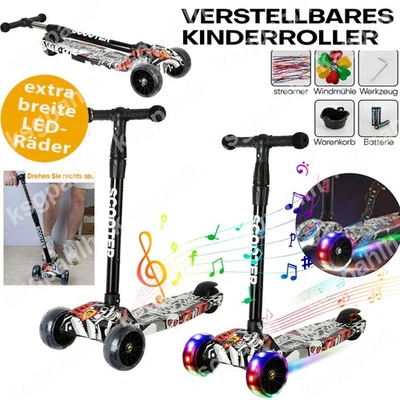 KIDIZ® Kinder Roller LED Räder Kinderscooter Dreiradscooter Scooter Cityroller - Bild 1 von 4