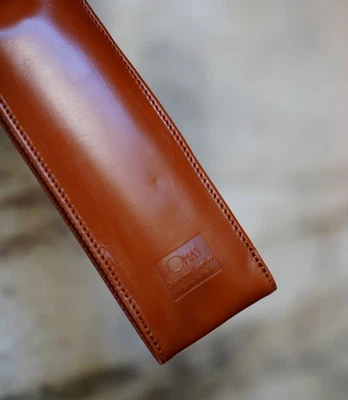 MAGNIFIQUE ETUI A STYLOS OMAS EN CUIR MARRON - DEUX PLACES INTERIEUR VELOURS - Photo 1/4