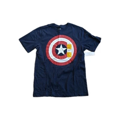 Marvel Captain America Shirt Boys T-shirt Size Large 10-12 Blue Short Sleeve - Image 1 of 4