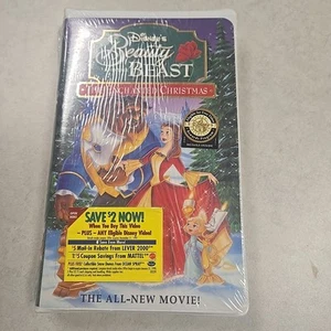 NEW Sealed Walt Disney Beauty And The Beast Enchanted Christmas VHS Clamshell  - Picture 1 of 6