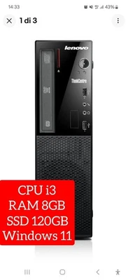 PC Fisso Lenovo E73 - i3 4170, 8GB RAM, SSD NUOVO 120GB, Windows 11 🌟  - Immagine 1 di 3