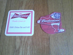 Budweiser Beer Coaster 2 Beer Mats New York State  2008 Zebb's Grill Collectible - Picture 1 of 10