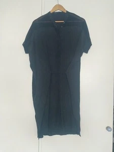 All Saints S 10 Black 100% Silk Casual Work Spring Summer Dress Knee Length - Picture 1 of 7