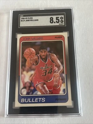 Tarjeta de baloncesto Fleer 1988 #119 John Williams graduada SGC 8,5 Washington Bullets Foto 1 de 4