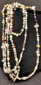 Freshwater Pearl Multicolor Beaded Necklace 70" Total Length 35" Drop Length - Picture 1 of 3