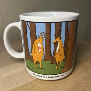 The Far Side Coffee Mug Bummer of a Birthmark Hal Deer Hunting Gary Larson 1986 - Picture 1 of 5