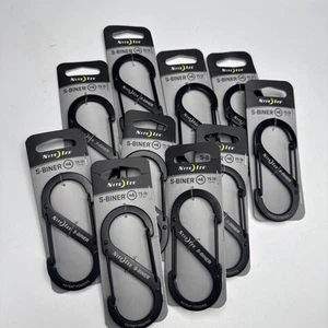 Mosquetón doble de plástico Nite Ize S-Biner #4 - negro (paquete de 10) clasificado hasta 75 libras - Imagen 1 de 3