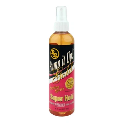 BRONNER BROTHERS Pump It Up Spritz Gold Super Hold Pump Styling Freezes Hair 8OZ - Image 1 of 2