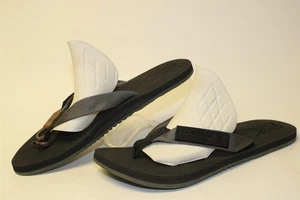 Combat Flip Flops NWD Mens Size 14 Black Striped Nylon Web Strap Sandals Shoes - Picture 1 of 24