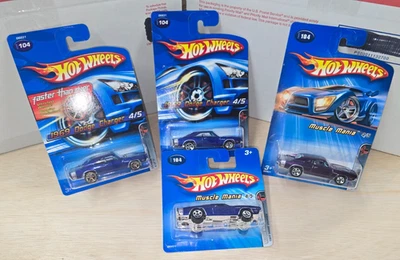 11-25 Lot of 4 HOT WHEELS 2005 Variations 1969 Dodge Charger #104 - Image 1 of 4
