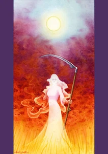 Lady Midday A6 Greeting CARD Dark Gothic Slavic Polish Mythology Summer Reaper - Picture 1 of 3