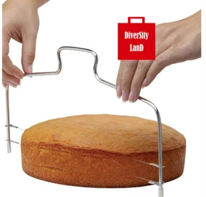 Cake Cutter Leveller Double Line Metal  Stainless Steel Cake Pastry Slicer Tool - Bild 1 von 4
