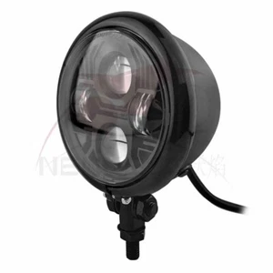 Faro/faro LED universal negro de montaje inferior para motocicleta Café Racer - Imagen 1 de 6