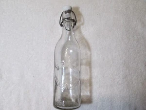 Antique M Clune Peekskill NY Glass Blob Top Soda Bottle Wire Bail Ceramic Stoppe - Picture 1 of 8