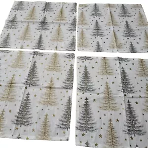 Tovaglioli scintillanti albero di Natale Cynthia Rowley oro/grigio/verde nuovi - Foto 1 di 7
