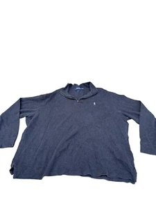 Polo Ralph Lauren Mens Sweater Black XL Estate Rib 1/4 Zip Long Sleeve Logo - Picture 1 of 4