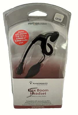 VERIZON WIRELESS PLANTRONICS FLEX BOOM HEADSET UNIVERSAL NIB - Image 1 of 2