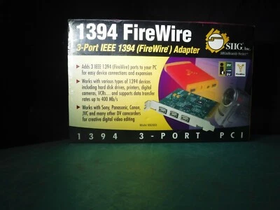 SIIG FireWire 3-Port PCI Adapter Card Three External IEEE 1394 Port NN-400012 V6 - Image 1 of 4