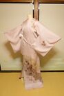 Japanese vintage Kimono Houmongi Homongi Silk Women Robe 158cm 1079