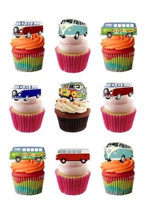 Kuchenaufleger Wohnmobil Bus Thema 18 Stand Up Essbar Waffel Papier Dekorationen - Bild 1 von 9