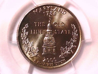 2000 D Maryland Washington State Quarter PCGS MS 66 41745112 - Image 1 of 3