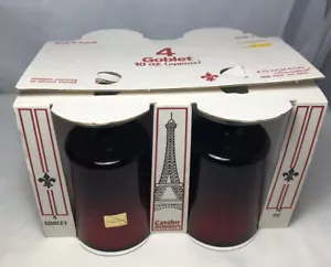 Vintage J.G. Durand Cavalier Stemware 10oz Goblet Set (4) Red Crystal - Picture 1 of 5