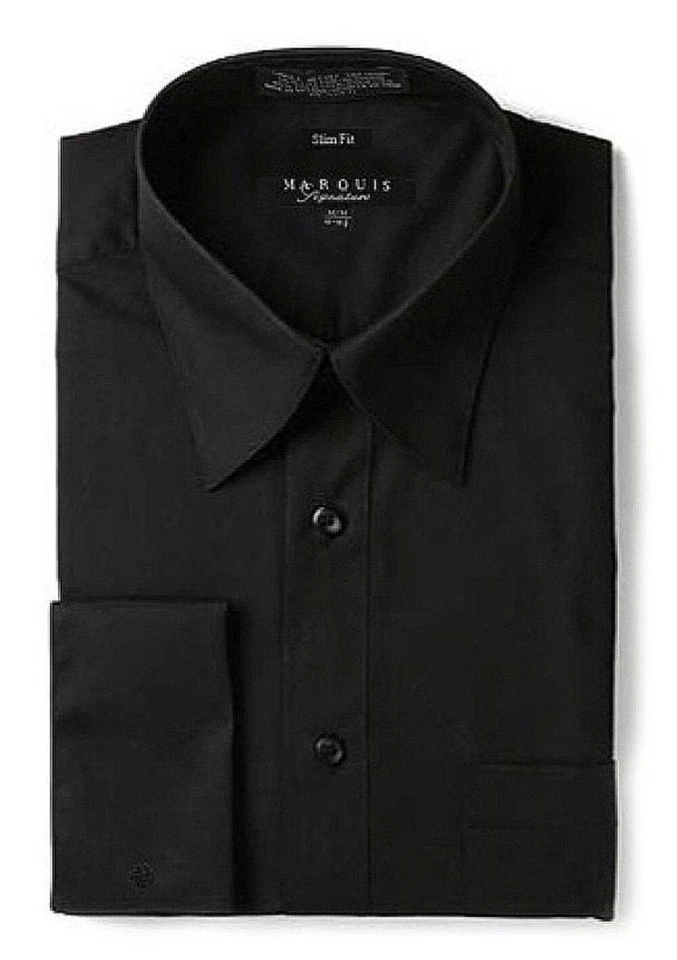 Marquis 009F Dress Shirt Regular Fit French Cuff Black - Image 1 of 1
