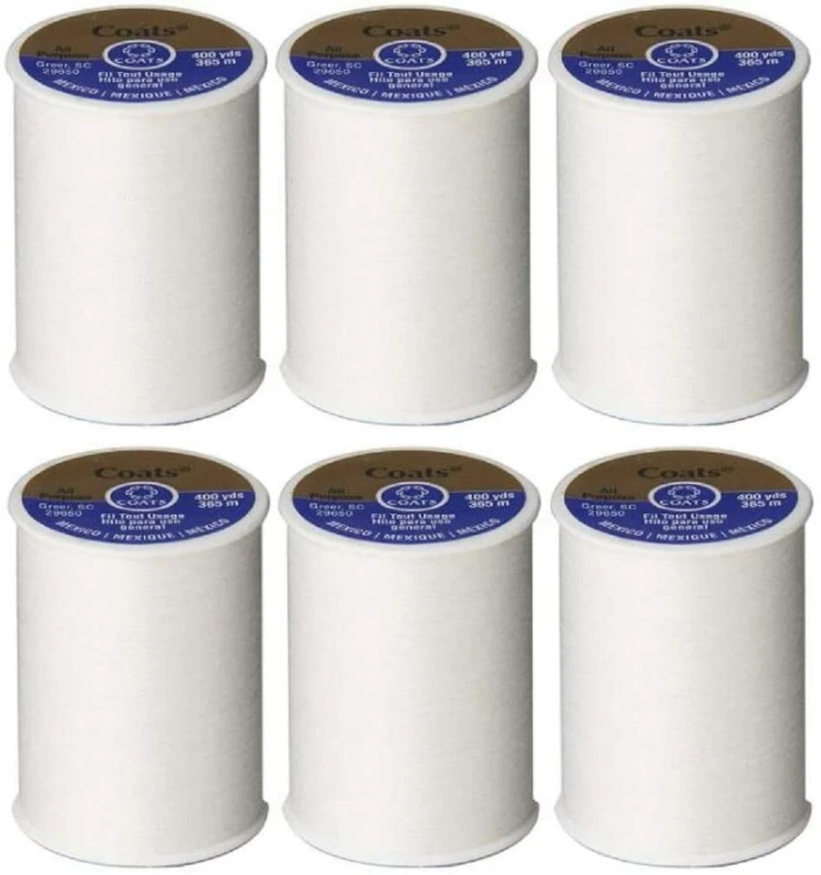 Coats & Clark Dual Duty All Purpose Thread 400 Yards White 230-1 (6-Pack) - Image 1 of 1