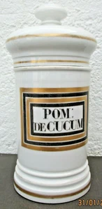 19th Era Paris Porcelain Pharmacy Pot Pom de Cucum - Picture 1 of 9