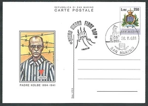 1981 SAN MARINO FDC CARTOLINA POSTALE PADRE KOLBE - Picture 1 of 1