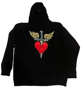 Bon Jovi Heart & Dagger Forever Embroidered Hoodie Offical XXL Jacket 2022 NEW - Foto 1 di 16