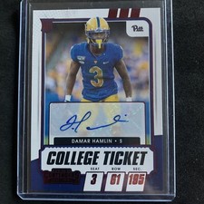 Damar Hamlin 2021 Contenders Draft Picks “College Ticket” RED Auto ROOKIE CARD