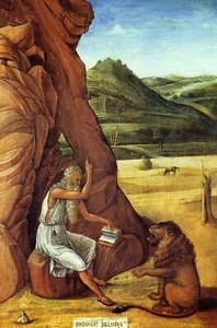 Jerome in the Desert by Giovanni Bellini Giclee Fine Art Print Repro on Canvas - Picture 1 of 1