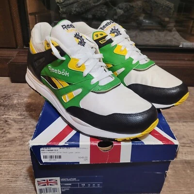 Ventilador Reebok Talla 13 Blanco Negro Verde Amarillo  Foto 1 de 4
