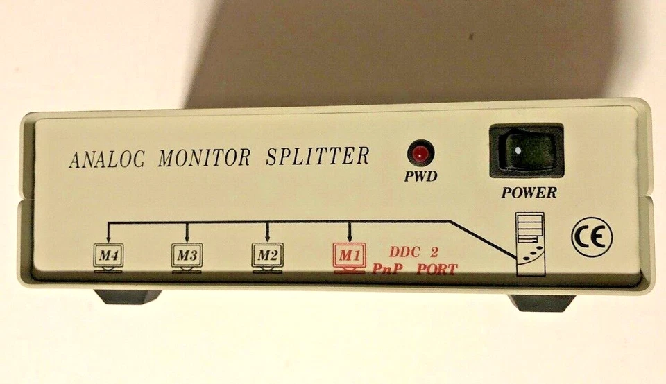 QVS Analog Monitor Splitter and Extender MSV-104E - 1 PC to 4 VGA/XGA monitors - Image 1 of 4