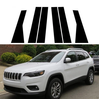 🔥2014-2023 Para Jeep Cherokee KL Negro Brillante Poste Puerta Ventana Cubierta Borde Foto 1 de 4
