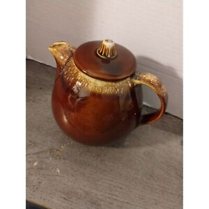 Hull Brown Drip Glaze Teapot with Lid Oven Proof Pottery USA