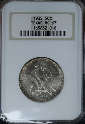 1935 50C Texas Commemorative Half Dollar NGC MS 67 | Uncirculated UNC BU - Image 1 of 4