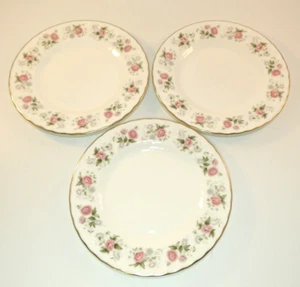 3 Minton 6 1/2 Zoll Seite Tee Kuchen Sandwichteller Frühlingsstrauß 1. Jahrhundert 1990er Sehr guter Zustand - Bild 1 von 6