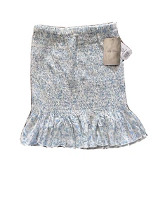 Juniors Lily Rose Blue & White All Over Smocked Skirt Flounce Hem Medium NWT - Picture 1 of 9